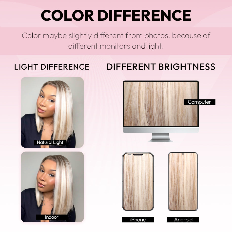 VSIGN Ombre Blonde 13x6 HD lace Front Wig Bob Style Synthetic Heat Resistant Fiber