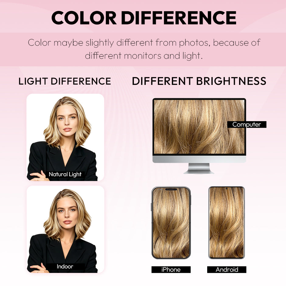 [Sherry] VSIGN Monofilament Handmade Wig Warm Caramel Bronde Short Wave  9×6 Full Mono Lace Hand Tied Bendy Ear Tabs Velcro Adjustment Air Cap Glueless Wig Synthetic Heat Resistant Fiber