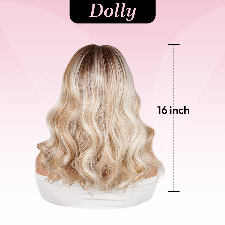 [Dolly] VSIGN Blonde Short Wave 13*6 HD Lace Front Wig Synthetic Heat Resistant Fiber