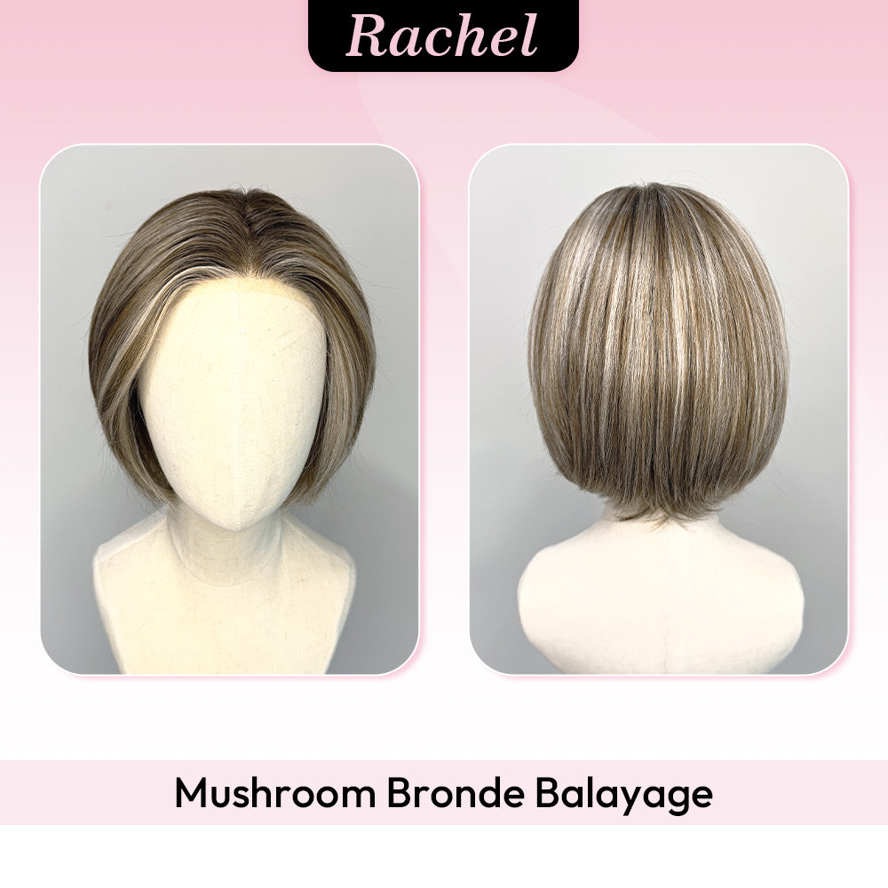 [Rachel] VSIGN Monofilament Handmade Wig 8inch 9×6 Full Mono Lace Hand Tied Top Wig Synthetic Heat Resistant Fiber