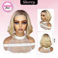 [Sherry] VSIGN Monofilament Handmade Wig Short Wave  9×6 Mono Glueless Lace Front Wig  Synthetic Heat Resistant Fiber