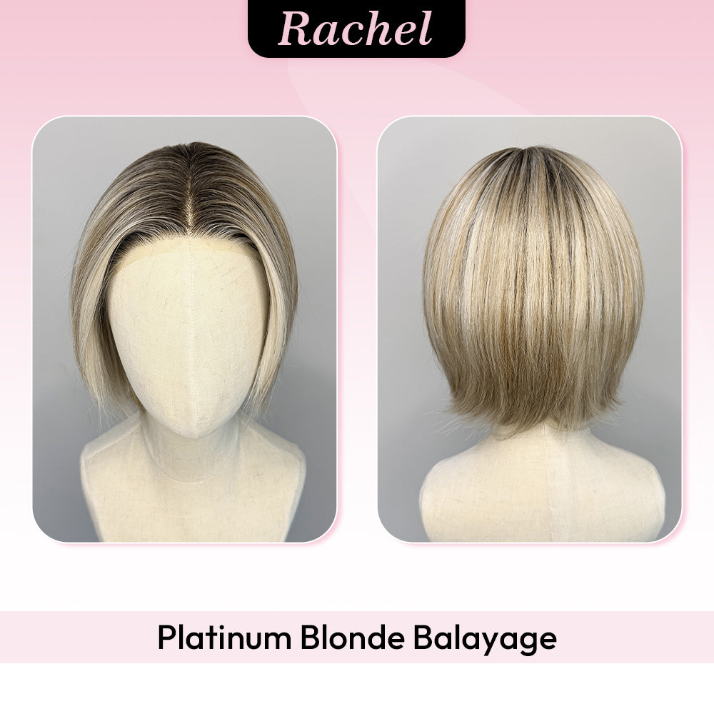 [Rachel] VSIGN Monofilament Handmade Wig 8inch 9×6 Full Mono Lace Hand Tied Top Wig Synthetic Heat Resistant Fiber
