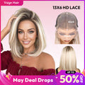 VSIGN Ombre Blonde 13x6 HD lace Front Wig Bob Style Synthetic Heat Resistant Fiber