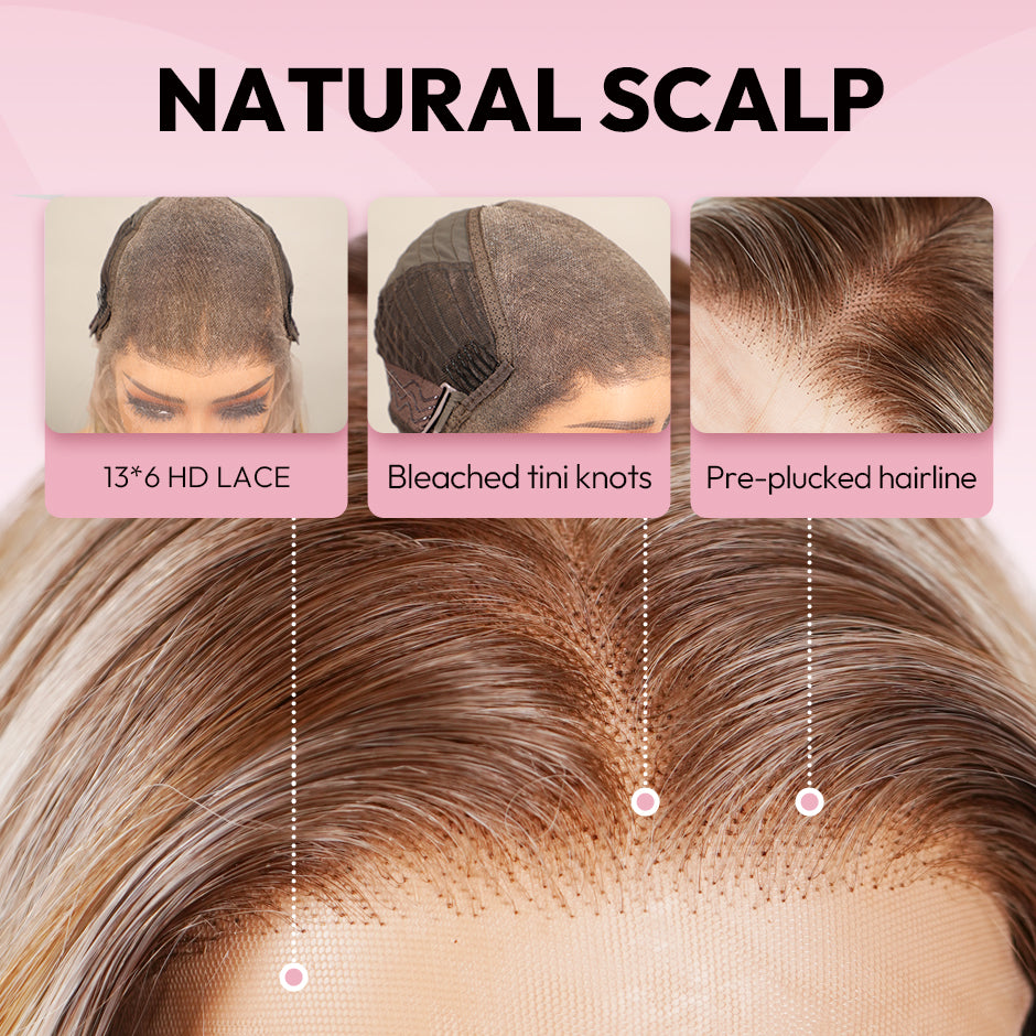 [Marnie] VSIGN Chestnut Brown 10inch Bob 13*6 HD Lace Front Wig Synthetic Heat Resistant Fiber