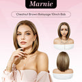 [Marnie] VSIGN Chestnut Brown 10inch Bob 13*6 HD Lace Front Wig Synthetic Heat Resistant Fiber