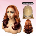 VSIGN Ginger Copper Burgundy Face Framing Layer Pre-cut 13x6 HD Lace Front Wig Heat Resistant Fiber Synthetic Wig
