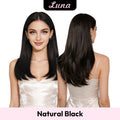 [Luna] VSIGN Ash Chestnut and Black Color Middle Length Wolf-tail Hairstyle 13*6 HD Front Wig Synthetic Heat Resistant Fiber
