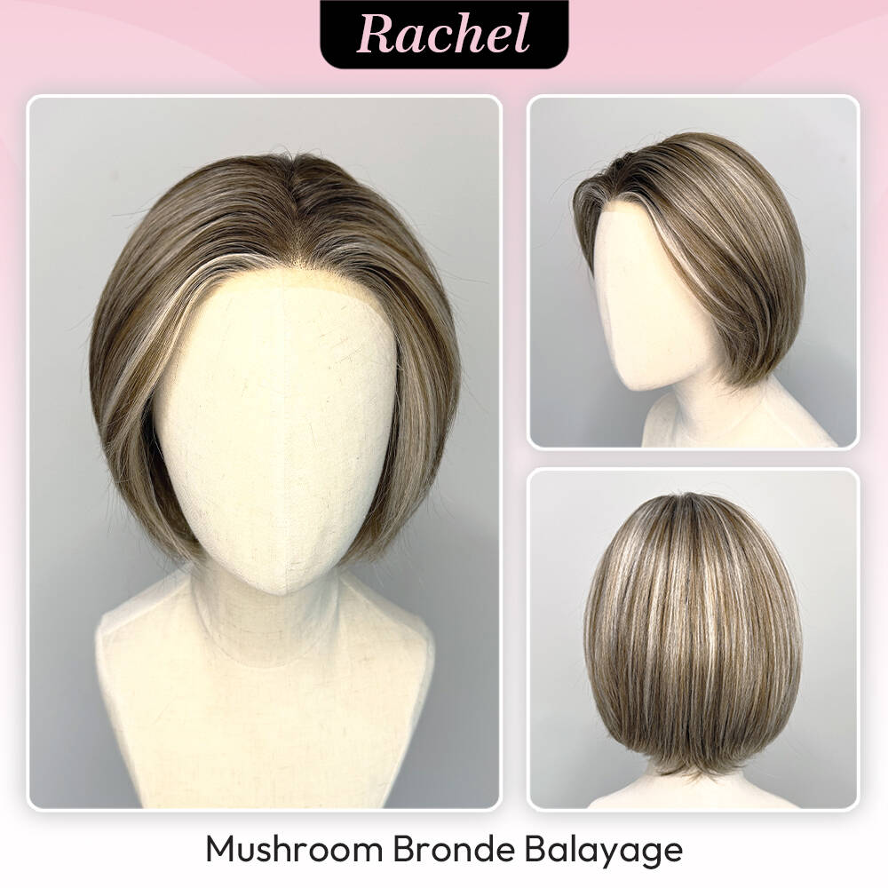 [Rachel] VSIGN Monofilament Handmade Wig 8inch 9×6 Full Mono Lace Hand Tied Top Wig Synthetic Heat Resistant Fiber