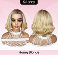 [Sherry] VSIGN Monofilament Handmade Wig Short Wave  9×6 Mono Glueless Lace Front Wig  Synthetic Heat Resistant Fiber