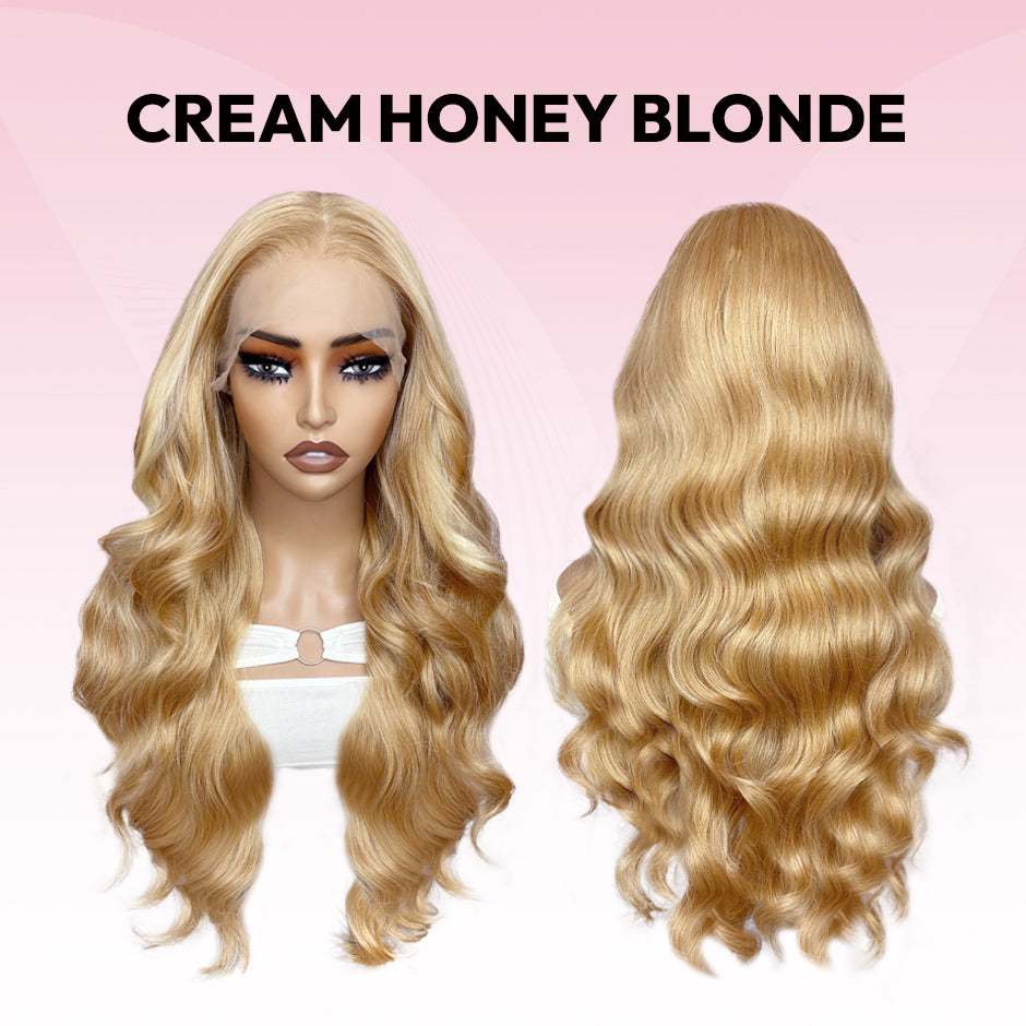 VSIGN Honey Blonde Long Wave 13×6 HD Lace Front Premium Synthetic Heat Resistant Fiber Wig
